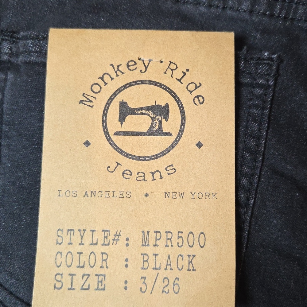 Monkey Ride Jeans Women's Black Jeggings with Classic Five-Pocket Styling - Picture 3 of 4